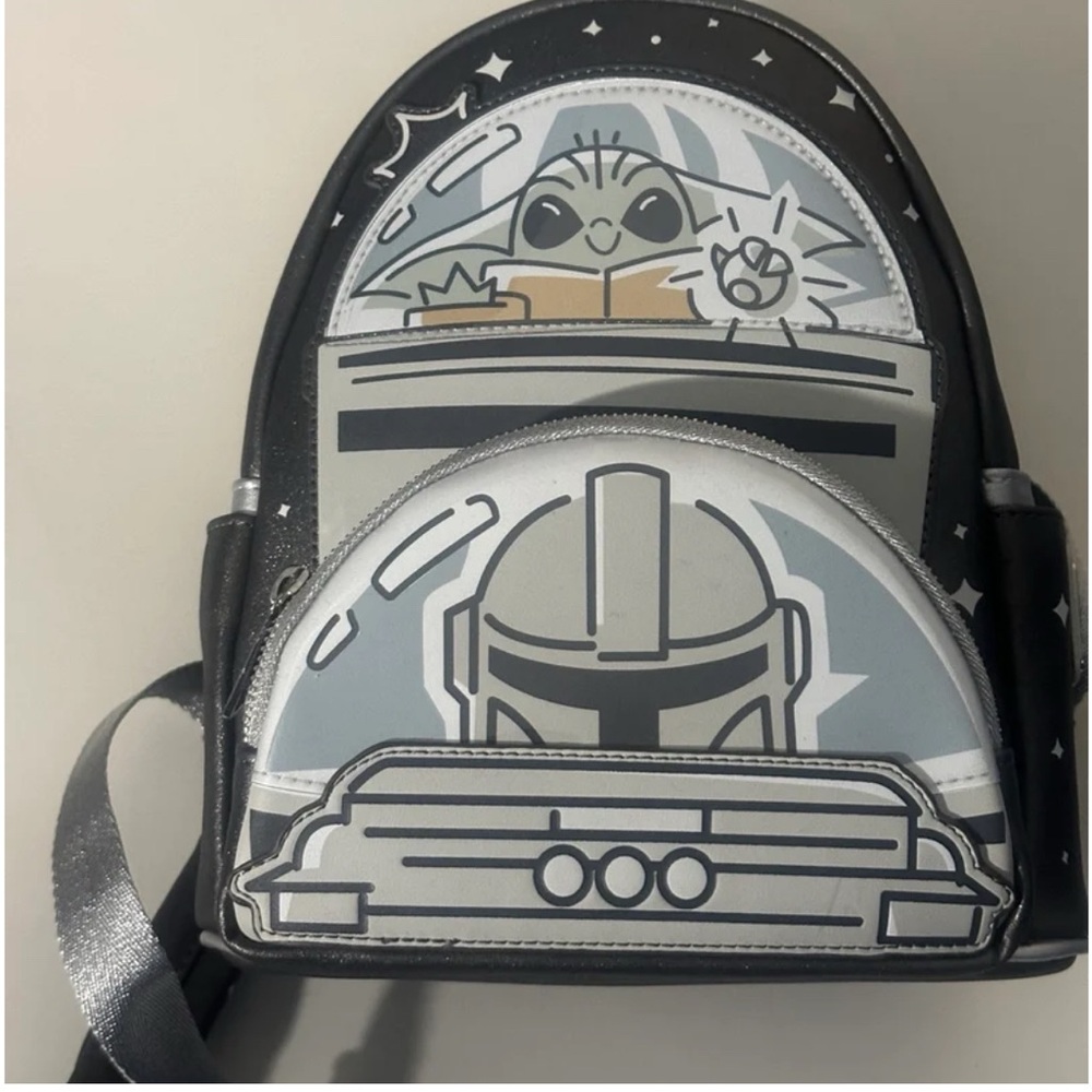Disney Parks Mandalorian Grogu Loungefly Mini Backpack Star Wars Baby Yoda